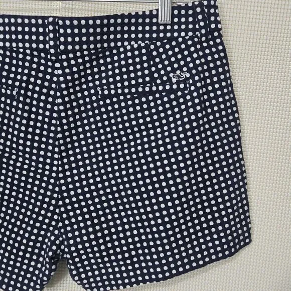 Vineyard Vines Shorts Womens 14 Navy Blue White Polka Dot Chino Day Boat - Picture 5 of 10
